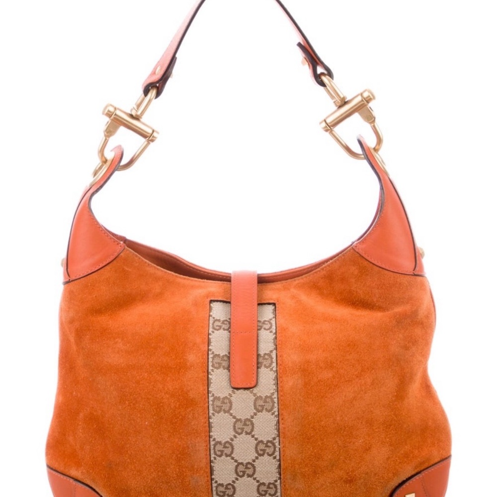 Vintage Gucci Jackie in Orange Suede and Leather - Picture 4 of 5